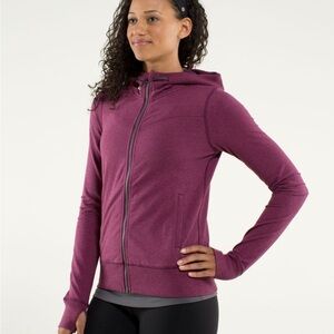 Lululemon Bliss Break Hoodie Heathered Plum Stretch French Terry Size 8